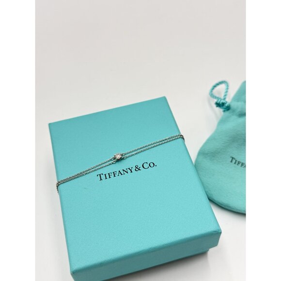 Tiffany & Co. PT950 Platinum Diamond Solitaire Bracelet With Box - Picture 7 of 9